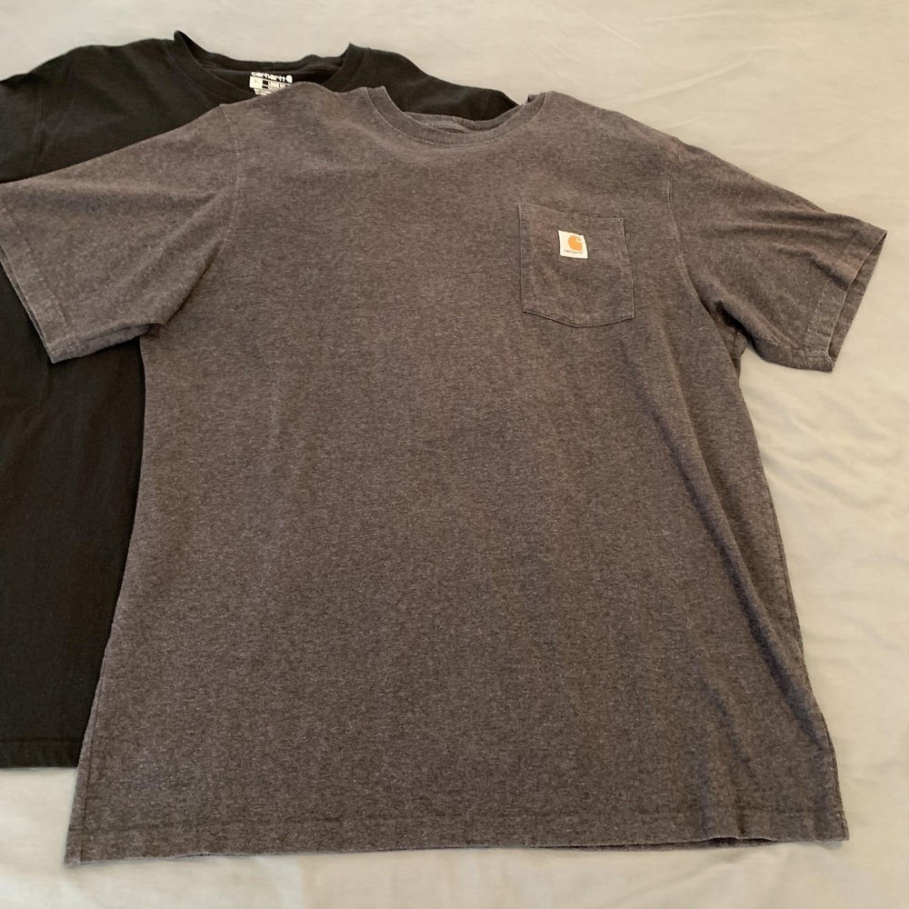 Carhartt Shirt Lot Of 3 Mens XLT Gray Black Pocket Workwear K87 Tagless Tee - Picture 7 of 16